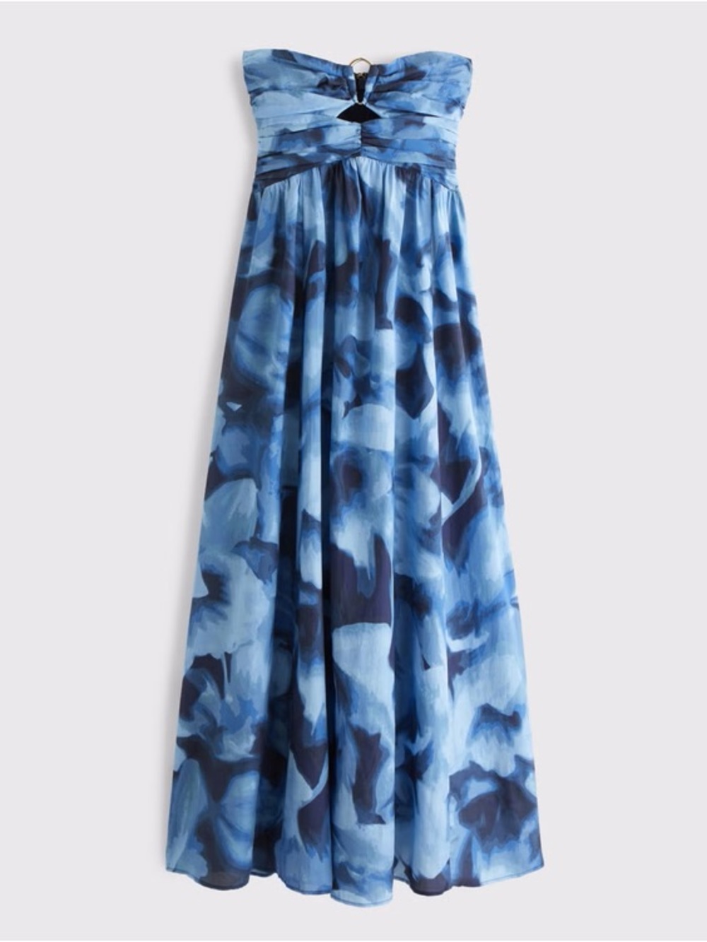 Abercrombie & Fitch Strapless Hardware Cutout maxi Blue Floral Maxi Dress - Picture 4 of 4